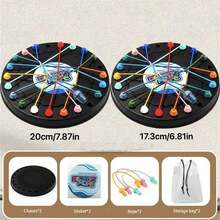 1 件彩色绳索迷宫棋盘游戏，互动桌面游戏，可增强逻辑和创造力，是家庭娱乐的理想选择，是情人节、感恩节、圣诞节和新年的绝佳礼物