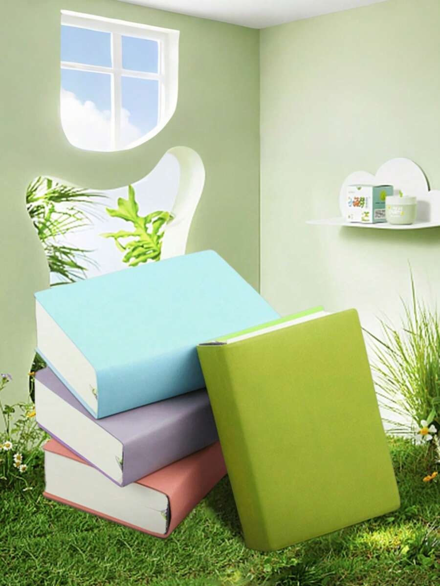 SHEIN 1 件 PU 皮革笔记本，720 页，厚度相当于 3 个普通笔记本，适合学生、素描、绘画、商务礼品、厚记事本、办公室会议记录，高品质纸张返校 - A6 - 查看 1