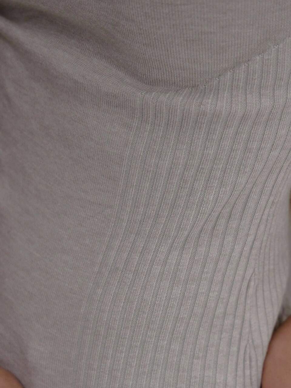 Top in maglia a collo a imbuto, vita a costine, elasticizzato, elegante, carino, sexy, streetwear, adatto per uscite serali, feste ed eventi, elegante per l'estate