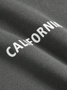 SHEIN Girlism Tween Mädchen Oversized Grau Strick Lässig Schule Englisch Muster Kapuzenpullover, Rückkehr zur Schule, geeignet für Herbst/Winter