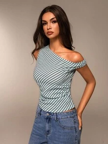 SHEIN Forever 21 Summer Women Prom/Formal/Beach/Vacation/Cute/Western Wear/Business Casual/Elegant/Birthday/Going Out/Club/Office Outfits/Festival/Rave/Work Clothes/Classy/Country Concert/Brunch/Cruise/Old Money/Airport/Modest/Church/Fairycore/Coquette/Tea Party/Y2k/Streetwear/2000s/Disco/Spring Break/Graduation/Wedding Guest/Cocktail/Vintage/Bodycon/Resort/Coachella/Fitted/Top Asymmetrical Top One Shoulder Top Striped Top