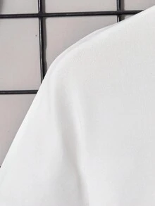 SHEIN 青少年（男孩）字母印花圆领T恤 - 白色 - 查看 3