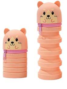 Estuche con soporte para bolígrafo expandible con diseño de animales lindos de dibujos animados, útiles escolares, de vuelta a la escuela - Multicolor - Ver 8