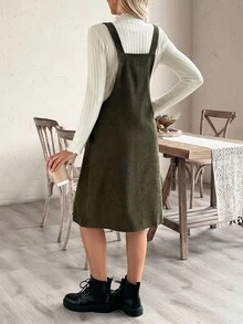 Cheriluna Maternity 孕妇军绿色连衣裙，秋冬