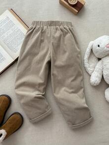 Blossori 男童优雅法式卡其色梭织裤 - 棕色 - 查看 2