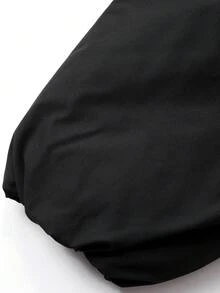 DAZY 黑色拼接宽松超大女士棉服外套冬季夹克 - 黑色 - 查看 12