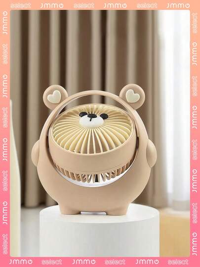 JMMO 桌面个人风扇，500mAh，3 档可调，小型床头柜风扇，适用于卧室、办公室，180° 上下旋转，夏季 USB 充电风扇，适用于学生、家庭、工作、大学宿舍