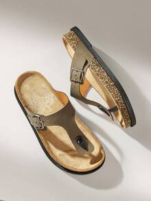 Solecia 男士休闲百搭人字拖凉鞋，夏季 - 灰色 - 查看 2