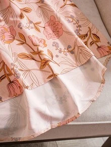 EMERY ROSE Blusa de manga corta con cuello en V para tallas grandes, de moda para vacaciones de verano estilo bohemio - Albaricoque - Ver 5