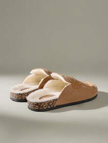 Solecia Giày lười cổ điển lót nhung dành cho nữ, thoải mái cho mùa thu/đông - màu nâu - Xem 4