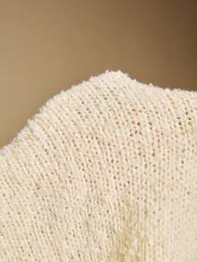 Poéselle Solid Color Casual Loose Asymmetric Hem Women Sweater In Fall/Winter,Cozy Fall And Winter Clothes For Women - Apricot - View 9