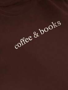 NostaNoir Women's Casual Coffee Letter Embroidery Sweatshirt, Autumn/Winter - Chocolate Brown - View 3