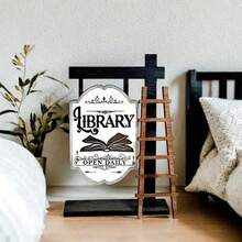 1pc Wooden Book Shaped Sign With Ladder, Mini Wooden Signage Decor For Library, Bookshelf, Gift For Readers, Bookworm Gift, Book Lover Present, Bookshelf Decor, No Electricity Or Feathers Required