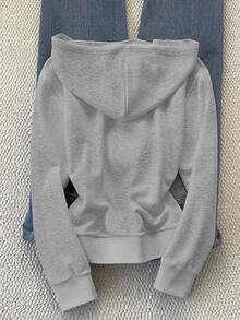 Noixe Chaqueta con capucha ajustada con bordado de caballo para mujeres