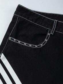 ROMWE MEN Street Life Y2K Print Loose Fit Baggy Jeans For Men, Grunge - Black - View 6