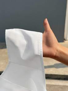 SHEIN EZwear 秋冬女士白色编织 V 领无袖西装外套，正面有纽扣，背面有露背 - 白色 - 查看 8