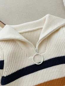 Blossori 男婴森系条纹针织毛衣，秋冬 - 彩色 - 查看 4