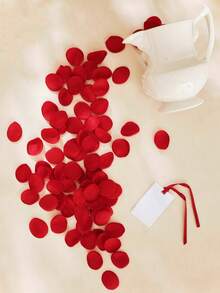 SHEIN 300/150/50/10 pièces Pétales de rose artificiels, pétales rouges faux confettis, pétales de soie pour mariage pour douche nuptiale, faux pétales, décoration de table de la mariée, mariage, panier de demoiselle d'honneur, allée, centre de table