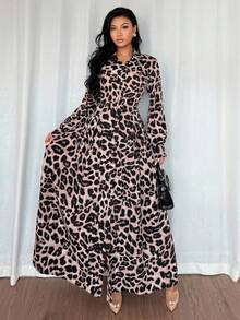 Chiquease Váy ngắn họa tiết da báo thời trang dành cho nữ, đầu thu - Nhiều màu - Xem 5