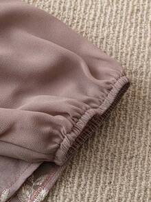 SHEIN LUNE Plus Size Casual Long Sleeve Shirt, Minimalist Style Suitable For Summer Fall Cloth For Women - Multicolor - View 6