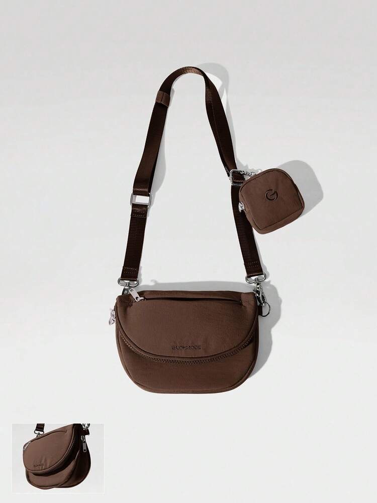 1,5 L Borsa a tracolla resistente all'acqua per spostamenti facili con tasca rimovibile, casual per uso quotidiano