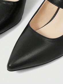 Sleekvia Crystal Heel Pointed Toe High Heels, Fashion Women Shoes For Christmas - Black - View 6