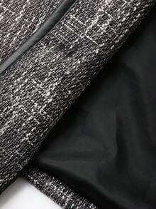 DAZY مجموعة جاكيت صدرية بدون أكمام ذات رقبة على شكل حرف V وبلوزة كاجوال بأكمام طويلة، لون متباين، قطعتان، خريف/شتاء رمضان - رمادي - مشاهدة 7