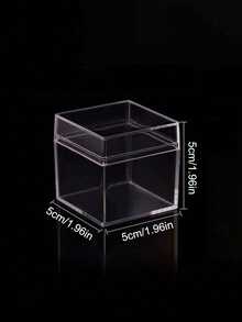 1pc Highly Transparent PS Plastic Square Storage Box, Jewelry Gift Packaging Box, Holiday Candy Packaging - Clear - View 12