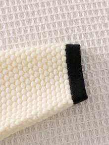 SHEIN Playful Pals Young Girls' Sweet Madeline Black-White Sweater Sets - Tweed Style With 3D Bows, Cardigan + Skirt Two Pieces,Suitable For Autumn/Winter Fall