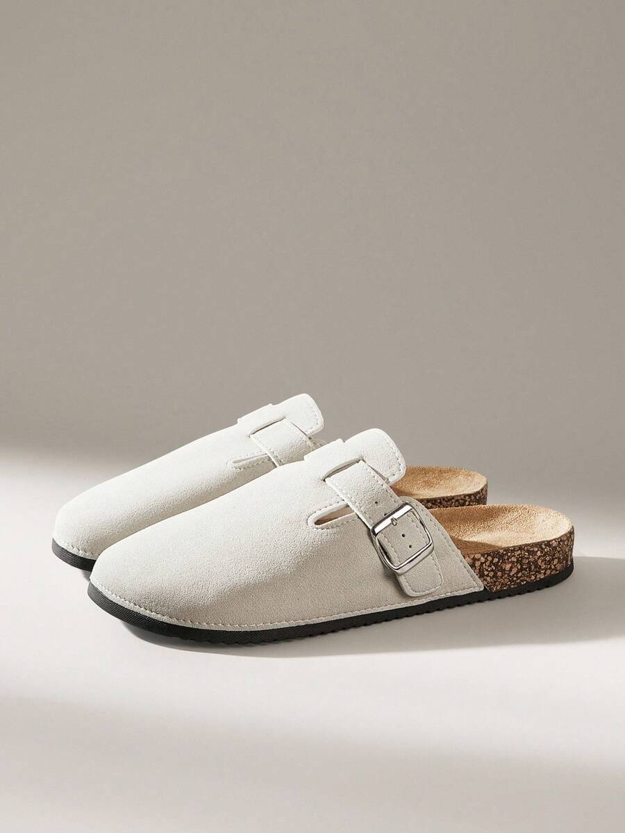 Solecia Zapatos de mula para hombre, nuevos zapatos vintage tipo slip-on, zapatos casuales holgados, mulas de punta cerrada con correa ajustable, acolchados para otoño/invierno o sin acolchar para todas las estaciones