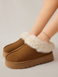 Solecia 女士冬季保暖厚底舒适雪地靴 - 棕色 - 查看 8