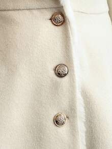 Elenzga معطف أنيق مشدود الخصر مقاس كبير، خريف/شتاء - لون مشمشي - مشاهدة 4