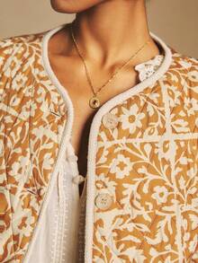 Poéselle 女士时尚通勤全印花夹克，秋冬款 - 彩色 - 查看 4