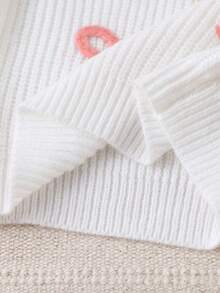 SHEIN Young Girl New Fashionable Versatile Cute Casual Bow Knit Pullover Sweater Fall Winter Fall - White - View 7
