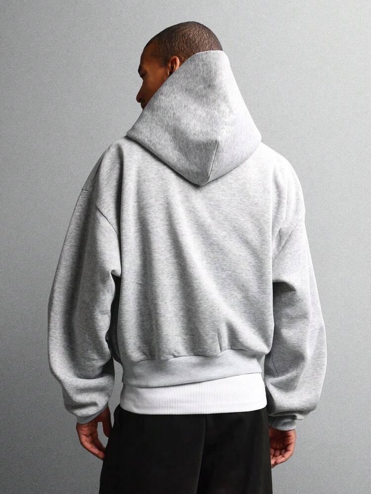 Boxy Hoodie With Small Logo And Centre Pocket