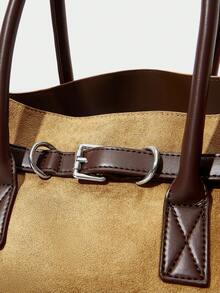 SHECARRY Geantă tote casual simplă în culoare solidă, geantă de navetă