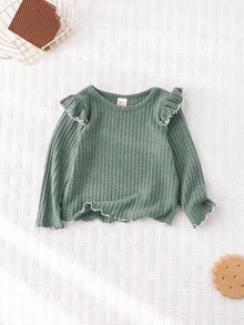 Cozy Pixies Maglioncino a girocollo in maglia morbida a tinta unita, manica lunga, per bambina