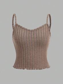 SHEIN Girlism 少女格子仿皮草夹克搭配罗纹针织吊带背心和喇叭裤套装，休闲风格，冬季服装，秋季服装，Y2K 服装