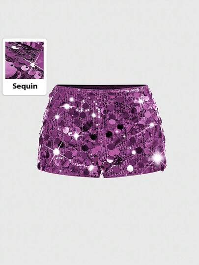 Grunge Punk Shorts mini con lentejuelas brillantes de talle súper bajo sexy para mujer, adecuados para verano, playa, graduación, Pascua, concierto, vacaciones en Nashville, baile de graduación, estilo punk callejero, festival de música