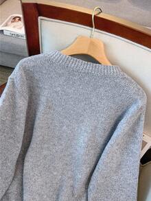 Regalyn New Women Autumn/Winter Single Piece Heavy Embroidered Bow Design Delicate Metal Button Sweater Cardigan, Sweet Elegant Elegant For Dates