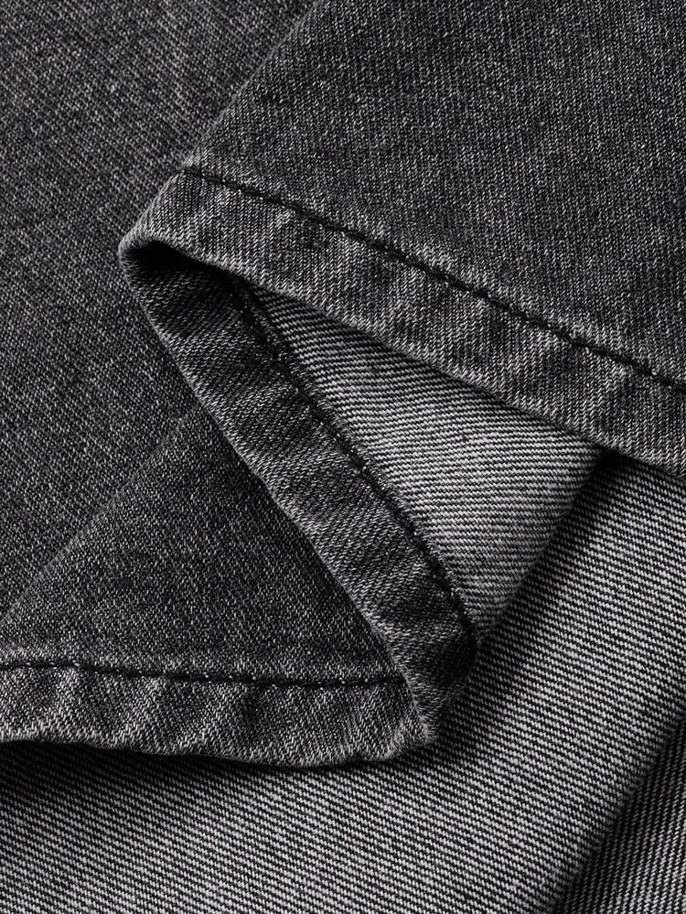 DAZY 女士夏季拼色 Polo 领宽松短袖休闲学院风字母刺绣 T 恤 - 灰色 - 查看 7