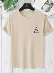 Claim Dot 男款夏季幾何印花短袖休閒T恤