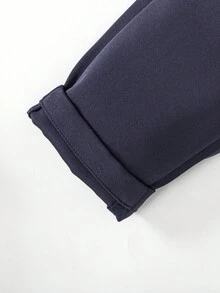 SHEIN 3pcs Baby Boy Gentleman Outfit Set: Lapel Collar Long Sleeve Double-Breasted Jacket, Pants And Bowknot Fall Winter