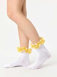 ROMWE Kawaii Women Crew Socks - White - View 3