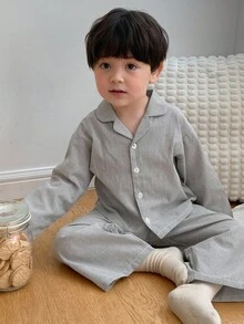 DAZY 2pcs Toddler Boys Casual Comfortable Round Neck T-Shirt And Pants Homewear Set