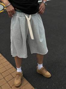 Claim Dot 大码男士针织短裤，宽松休闲百搭