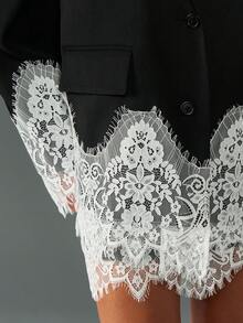 MISSGUIDED Abito blazer elegante da donna con taglio boxy, con dettagli in pizzo, maniche lunghe, adatto per matrimoni, eventi serali, occasioni speciali, blazer oversize, abbigliamento professionale da ufficio