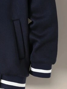 1 件年轻男孩休闲连帽外套，温暖、舒适、实用、多功能，适合日常穿着、学校、户外活动以及秋冬运动。 - 藏蓝色 - 查看 4