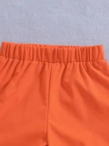 SHEIN Summer,Holiday,Traveler Young Boy Tropical Printed Vacation Leisure Collar Short Sleeves Regular Fit Two-Piece Set For Summer