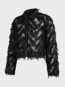 FeverCity Men's Fashion Punk Zipper Jacket, Fall, Winter, Grunge - Black - View 3